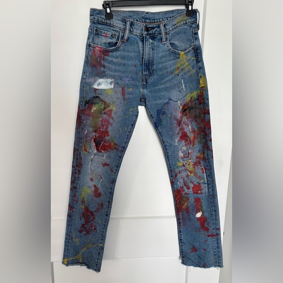 Levi's Pants - VINTAGE LEVI’S 505 DISTRESSED PAINT SPLATTER ONE OF A KIND 28 X 28 MIDRISE JEAN